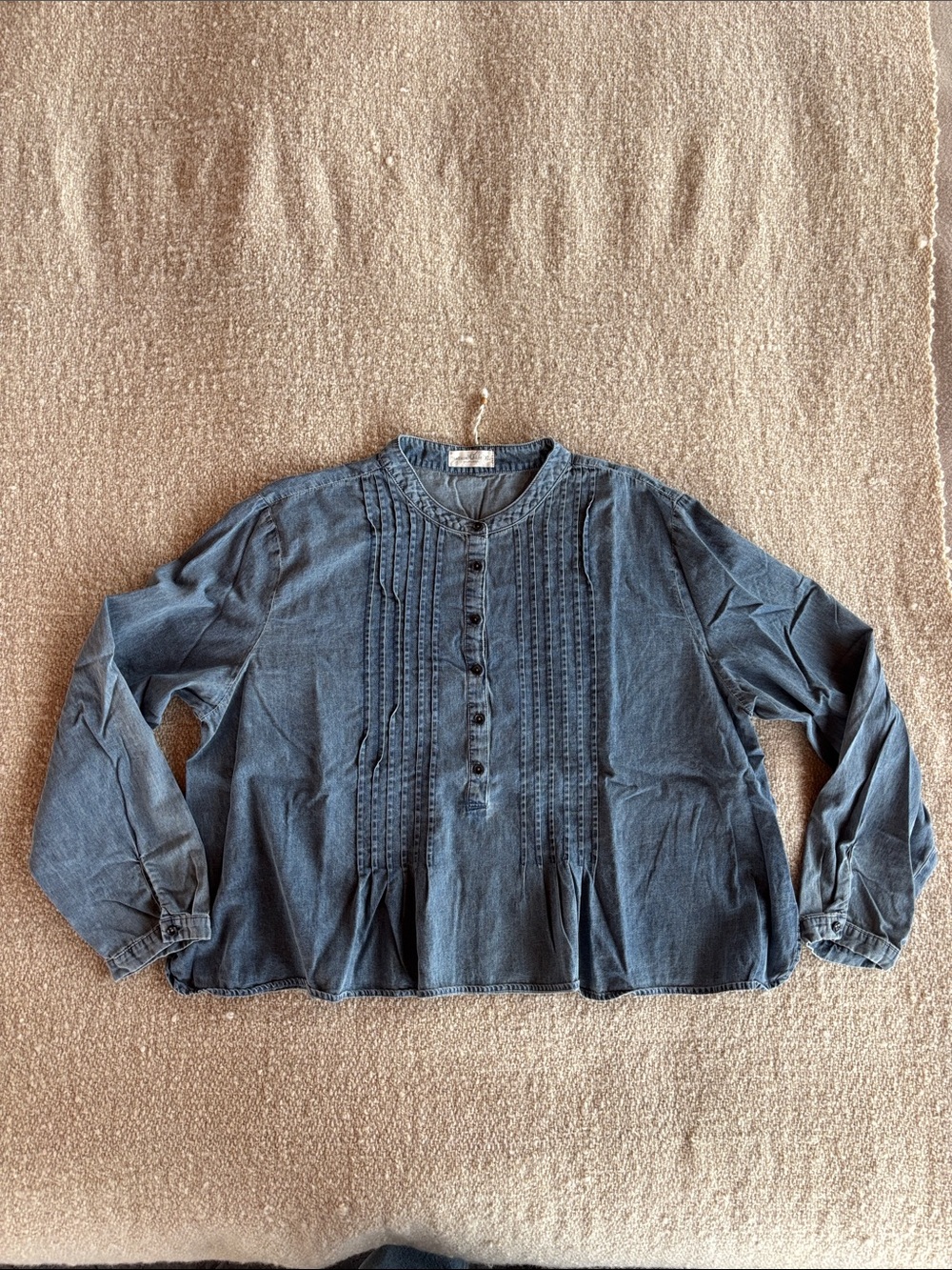 Denim Peasant Top